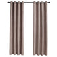 Gordijn Verduisterend Met Metalen Ringen 2 St 140X245 Cm Taupe
