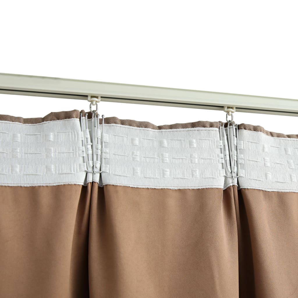 Gordijnen Verduisterend Met Haken 2 St 140X225 Cm Taupe