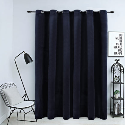 Gordijn Verduisterend Met Ringen 290X245 Cm Fluweel Zwart