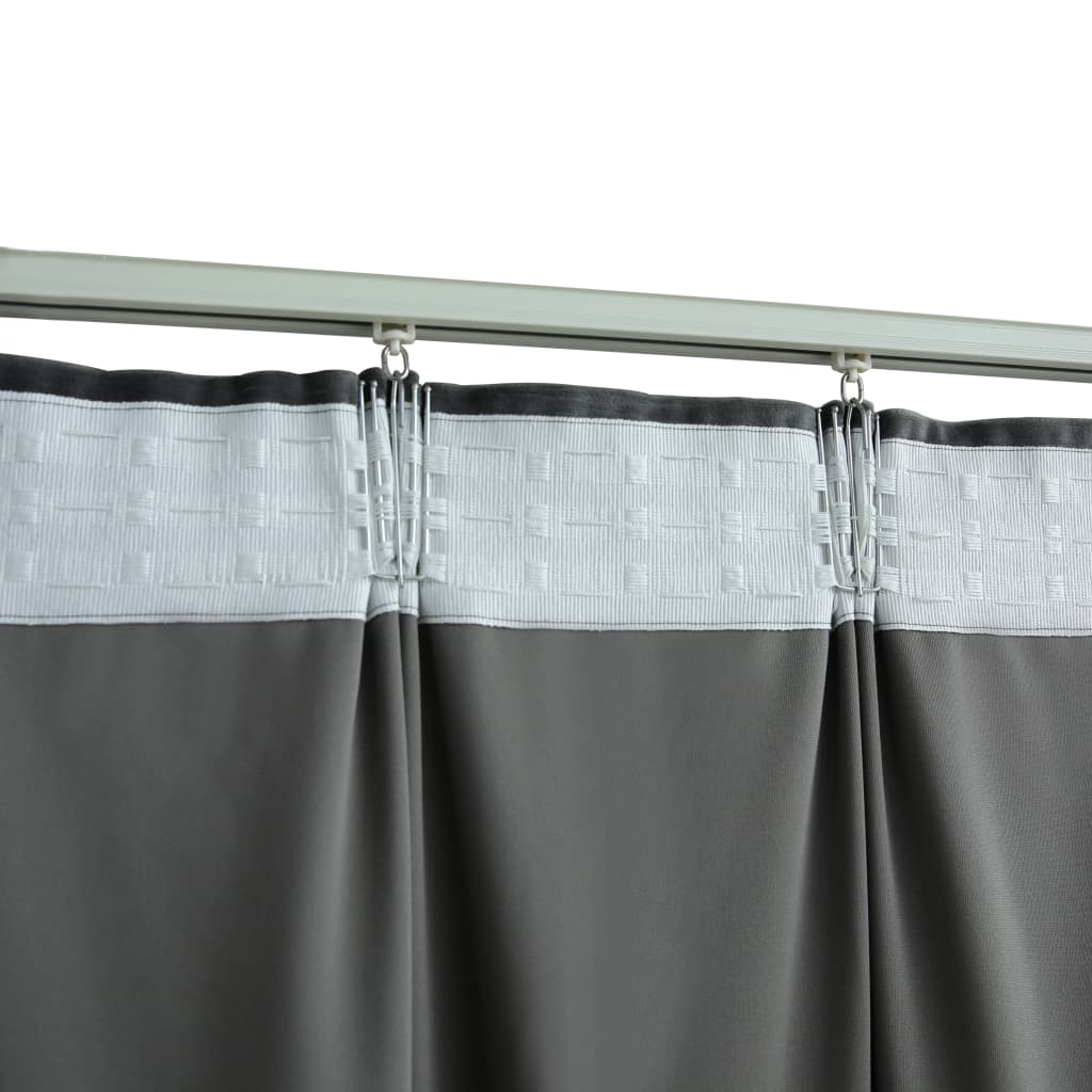Gordijn Verduisterend Met Haken 290X245 Cm Fluweel Antraciet