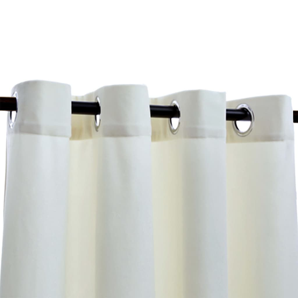 Gordijn Verduisterend Met Ringen 2 St 140X225 Cm Fluweel Crème