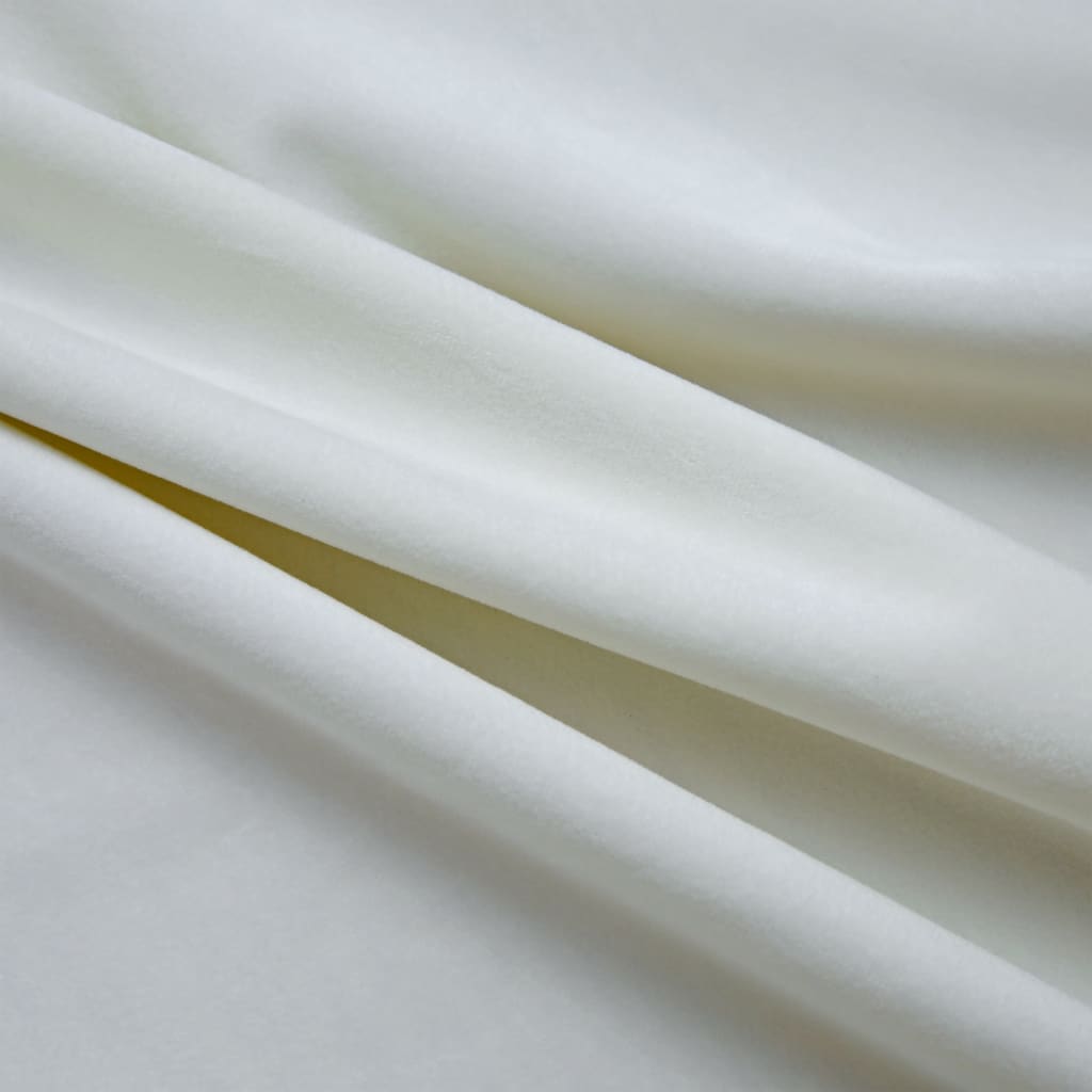 Gordijn Verduisterend Met Ringen 2 St 140X225 Cm Fluweel Crème