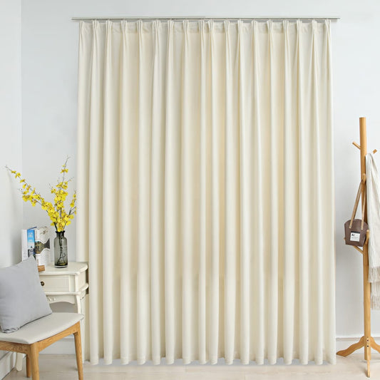 Gordijn Verduisterend Met Haken 290X245 Cm Fluweel Crème