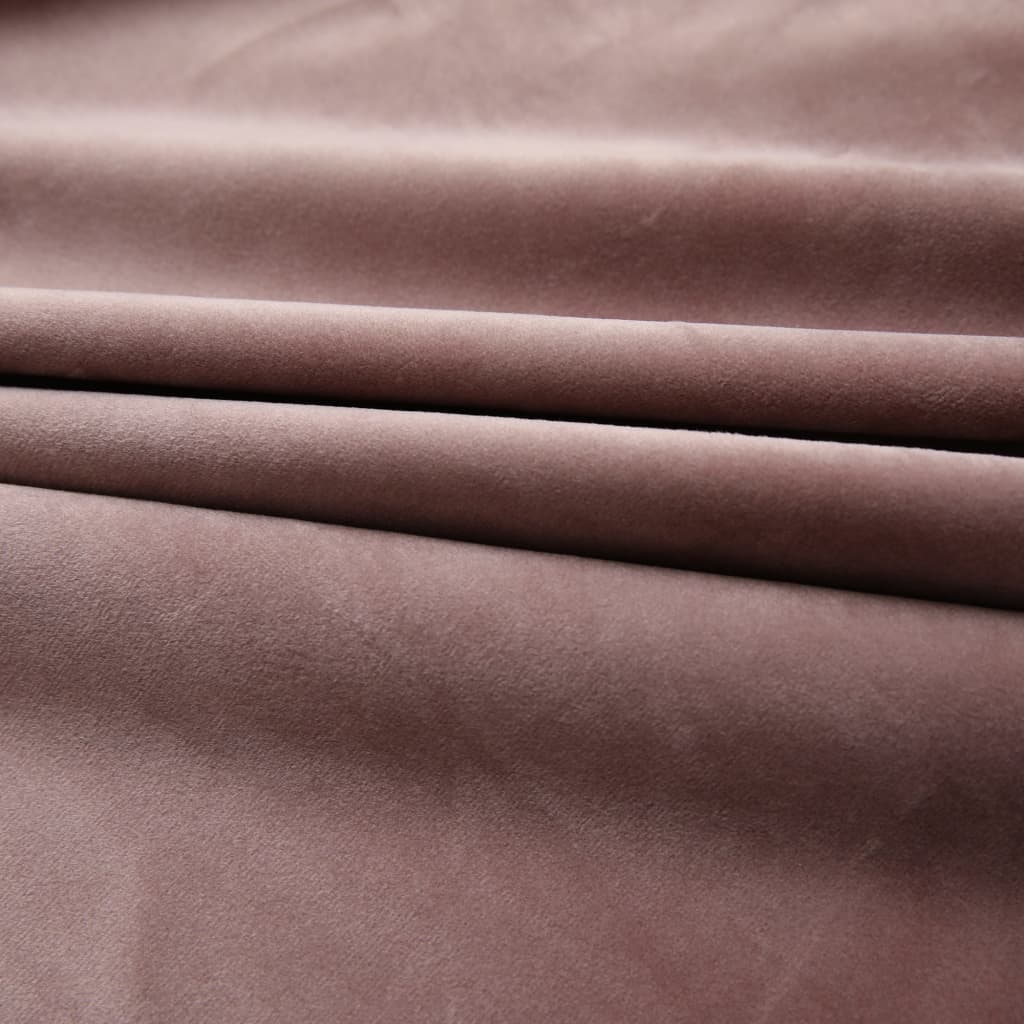 Gordijnen Verduisterend 2 St Met Haken 140X175 Cm Fluweel Roze