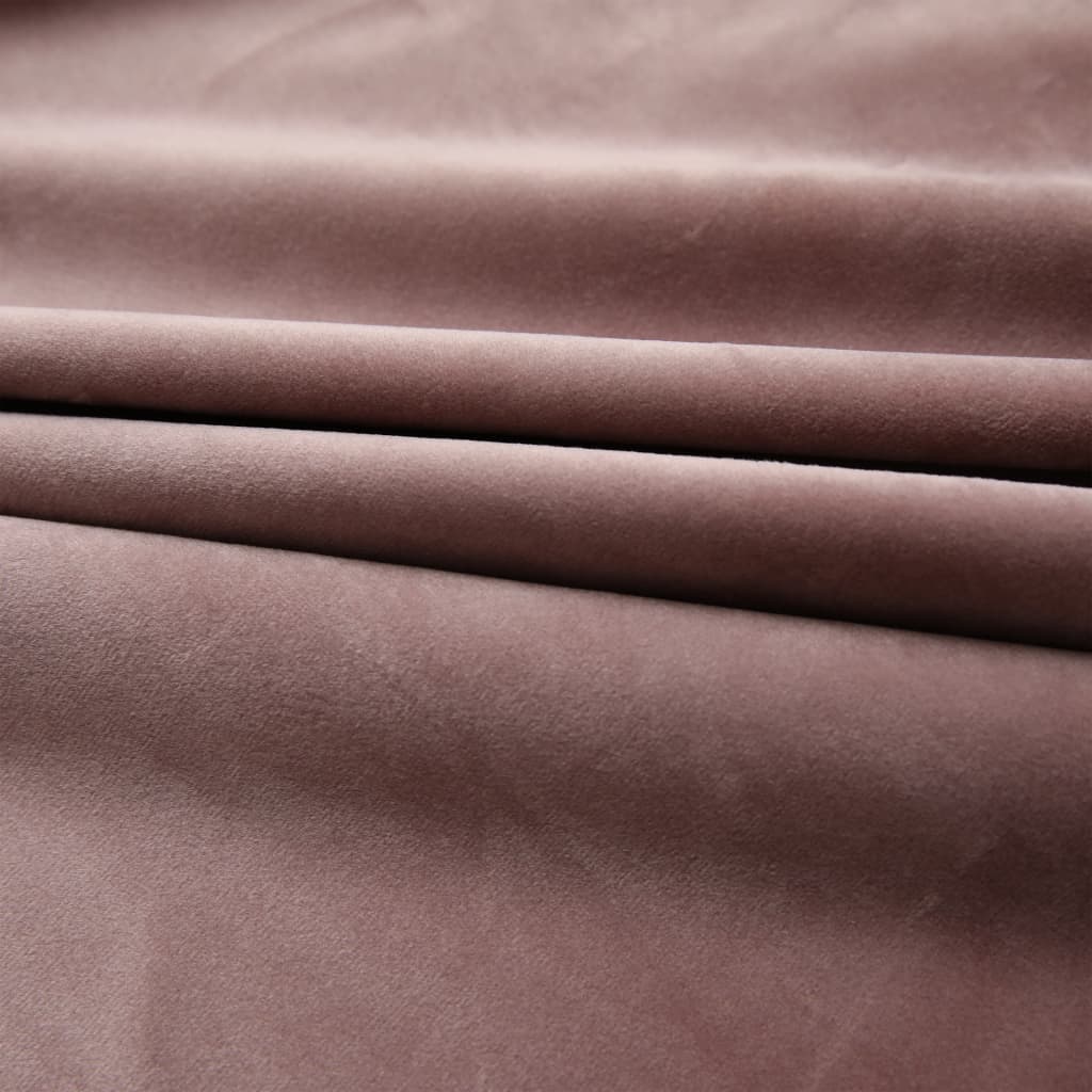 Gordijnen Verduisterend 2 St Met Haken 140X245 Cm Fluweel Roze