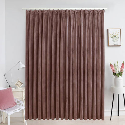 Gordijn Verduisterend Met Haken 290X245 Cm Fluweel Antiekroze