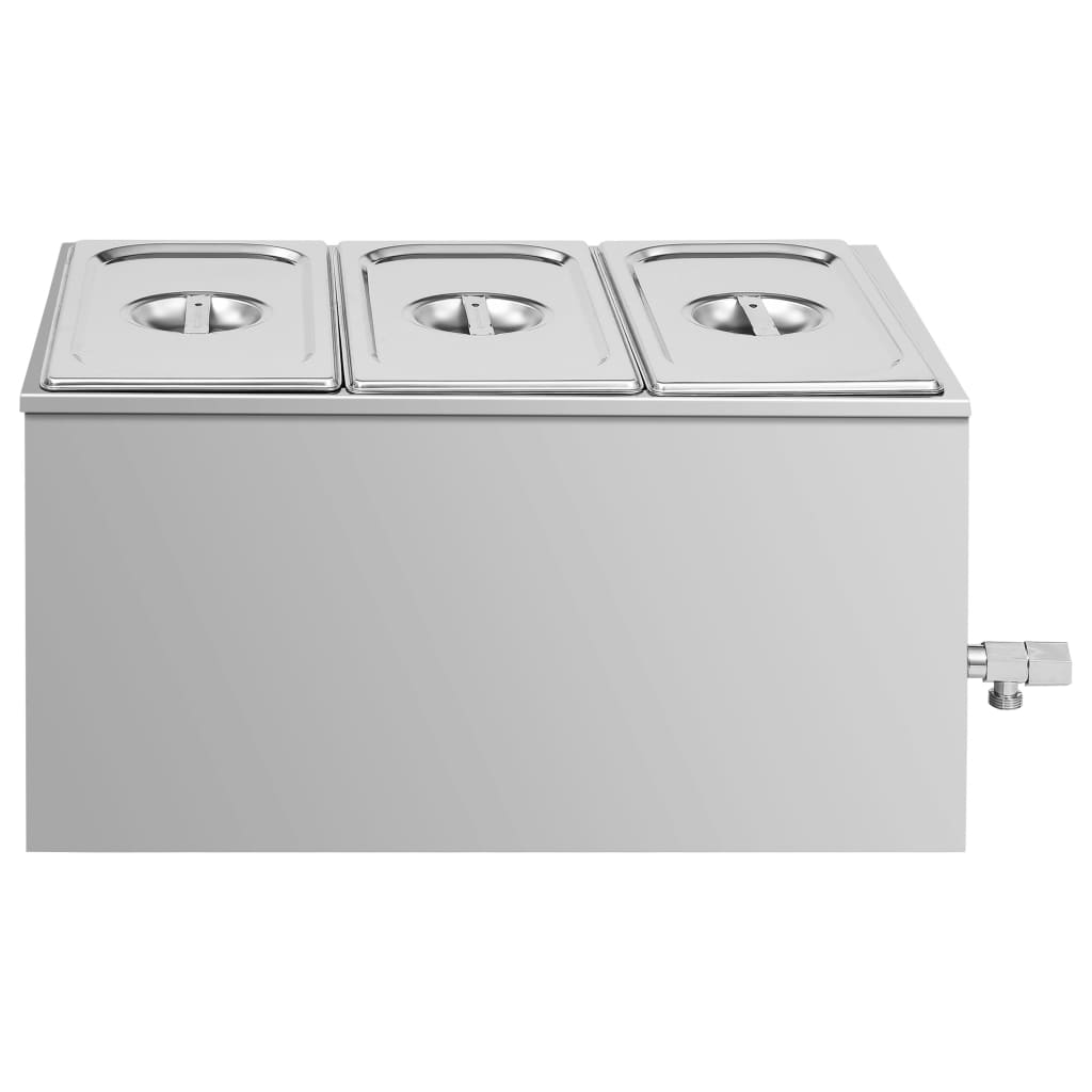 Voedselwarmer Bain-Marie 1500 W Gn 1/3 Roestvrij Staal