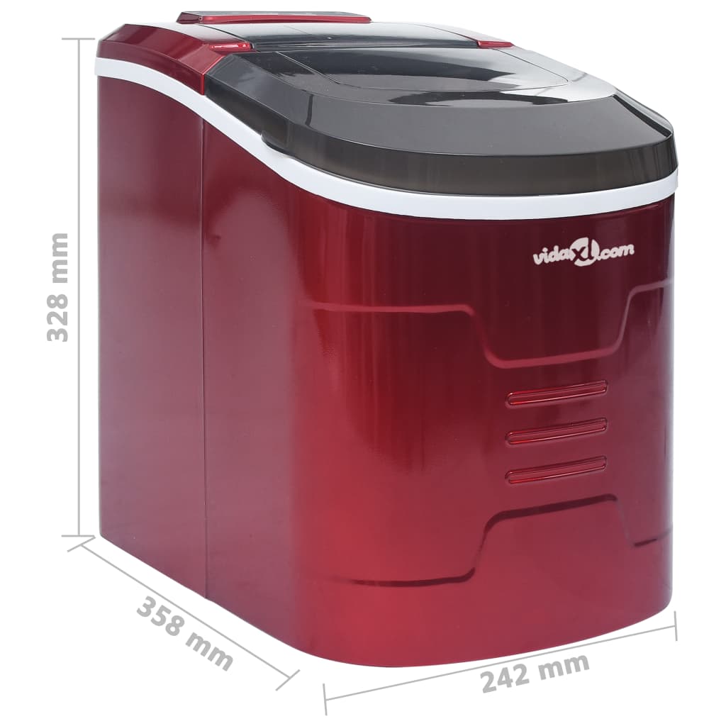 Ijsblokjesmachine 2,4 L 15 Kg/24 U Rood