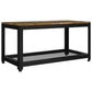Salontafel 90X45X45 Cm Mdf En Ijzer Donkerbruin En Zwart