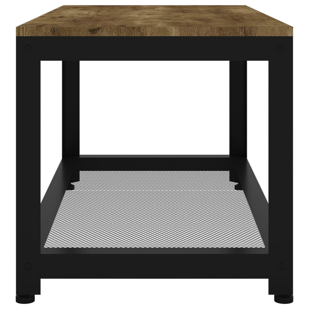 Salontafel 90X45X45 Cm Mdf En Ijzer Donkerbruin En Zwart
