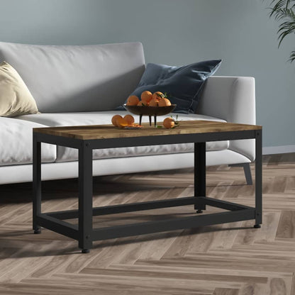 Salontafel 90X45X45 Cm Mdf En Ijzer Donkerbruin En Zwart