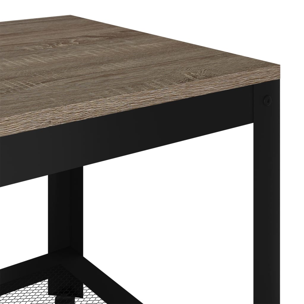 Salontafel 90X45X45 Cm Mdf En Ijzer Grijs En Zwart