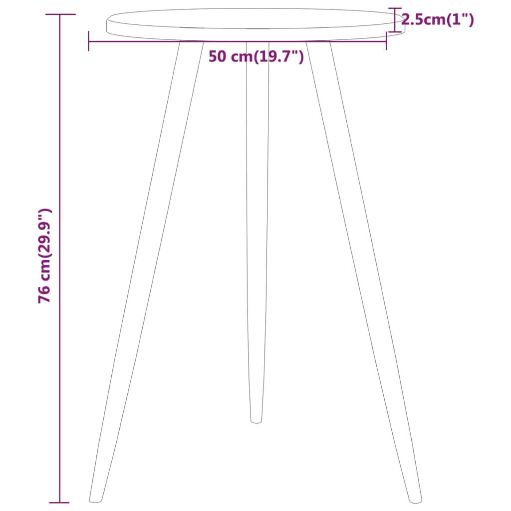 Bistrotafel Ø50X76 Cm Mdf En Ijzer Grijs