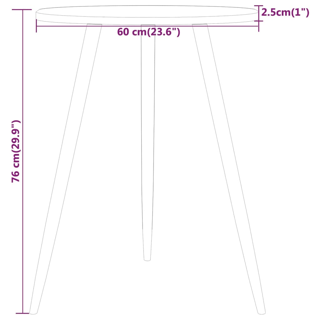 Bistrotafel Ø60X76 Cm Mdf En Ijzer Lichtbruin