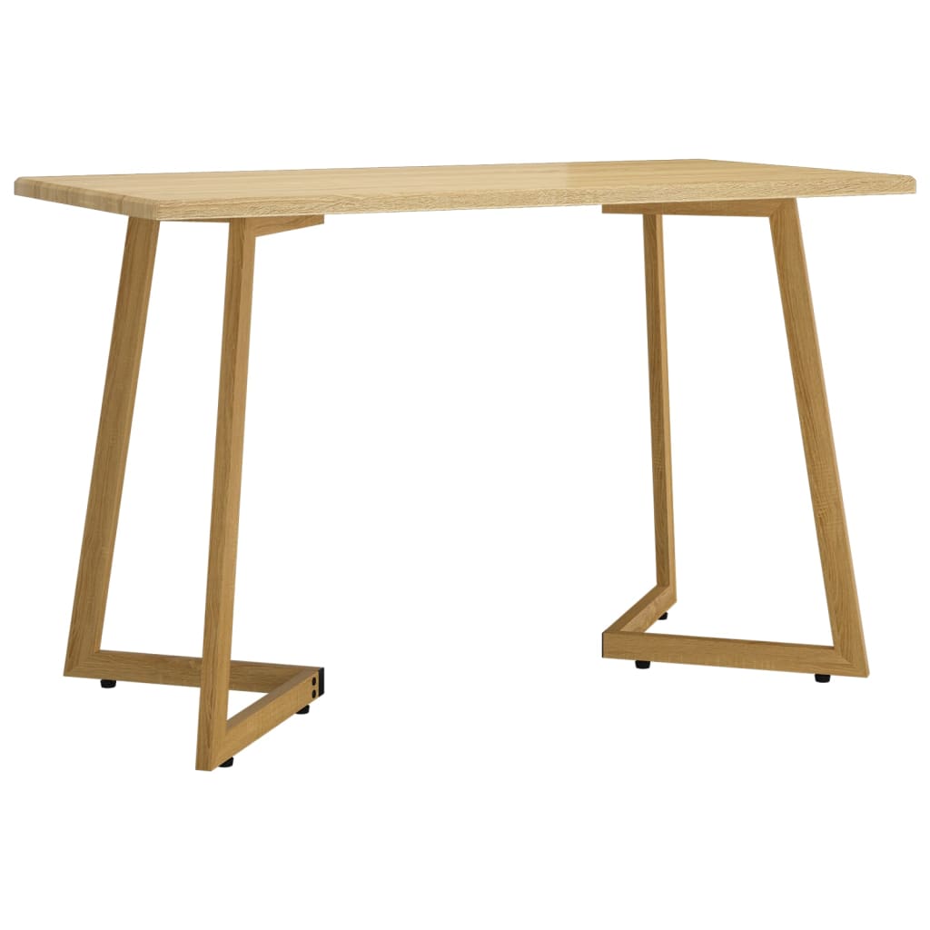 Eettafel 120X60X74 Cm Mdf En Ijzer Lichtbruin