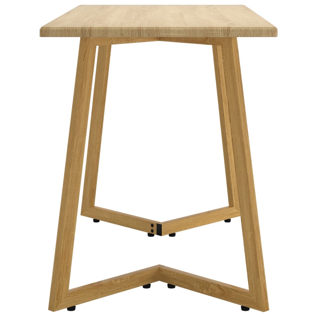 Eettafel 120X60X74 Cm Mdf En Ijzer Lichtbruin