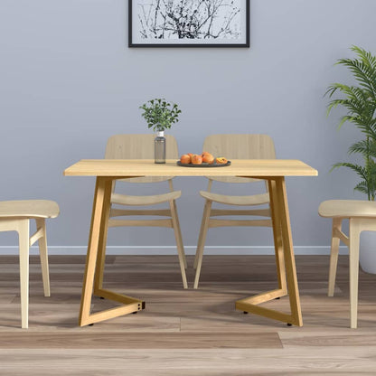 Eettafel 120X60X74 Cm Mdf En Ijzer Lichtbruin