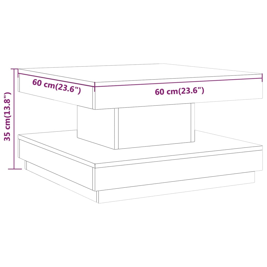 Salontafel 60X60X35 Cm Mdf Donkerbruin