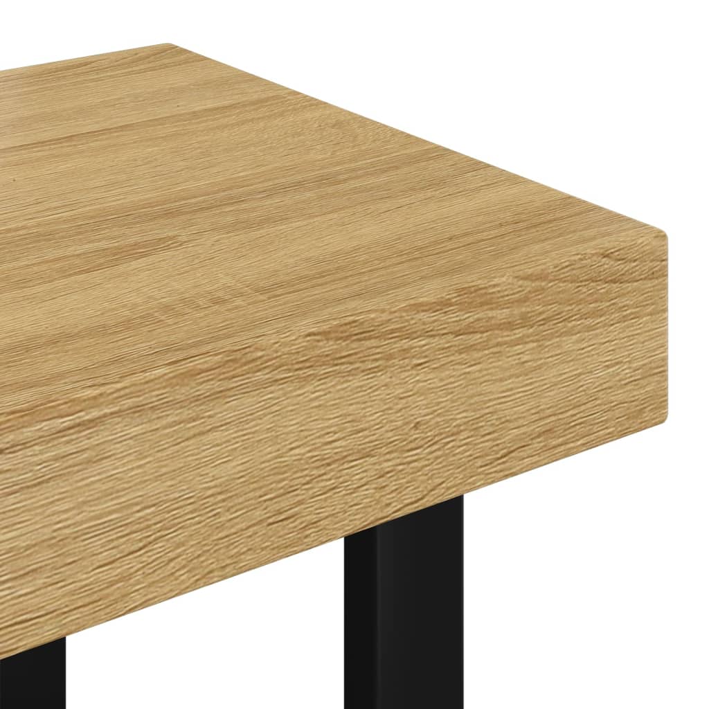 Salontafel 90X45X40 Cm Mdf En Ijzer Lichtbruin En Zwart