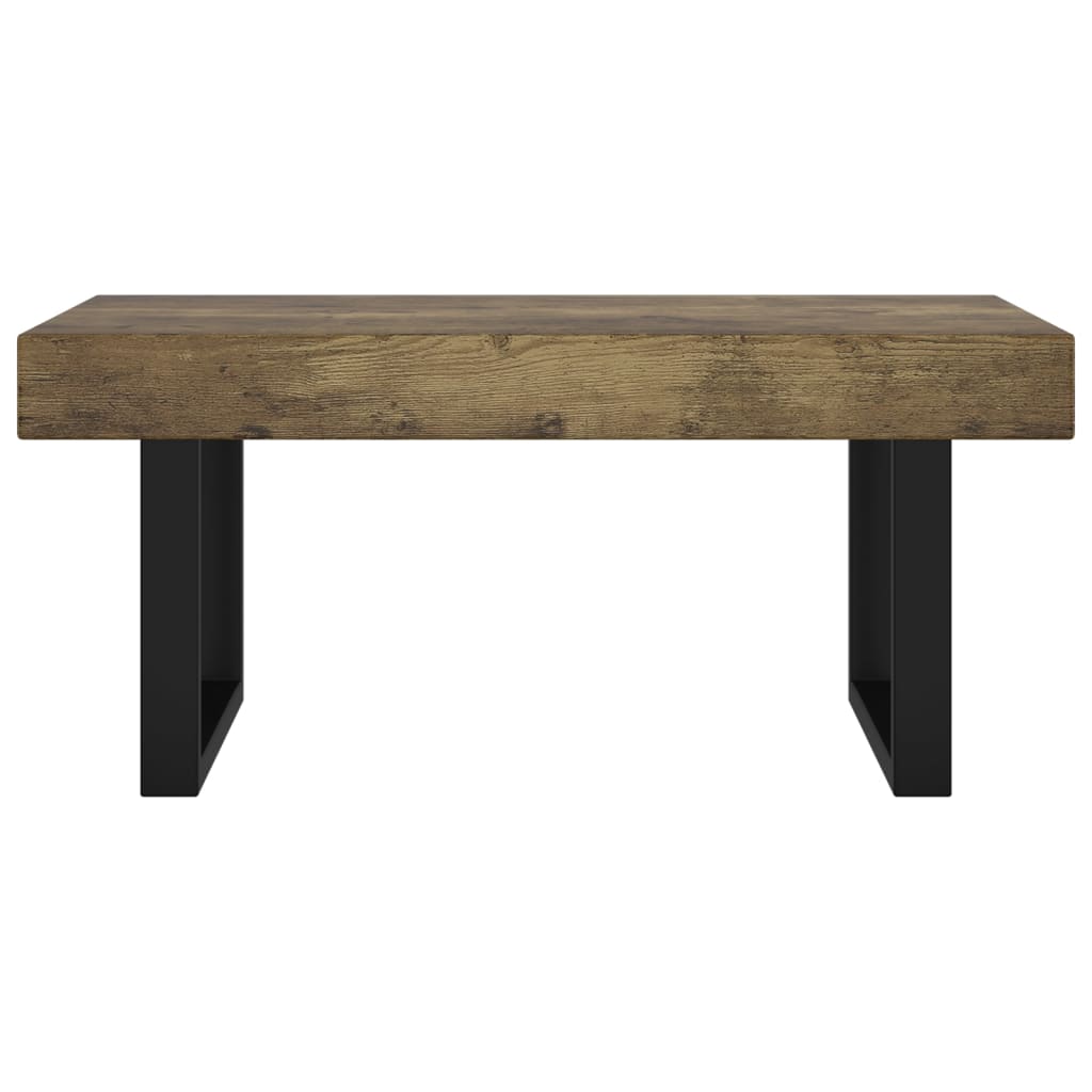 Salontafel 90X45X40 Cm Mdf En Ijzer Donkerbruin En Zwart