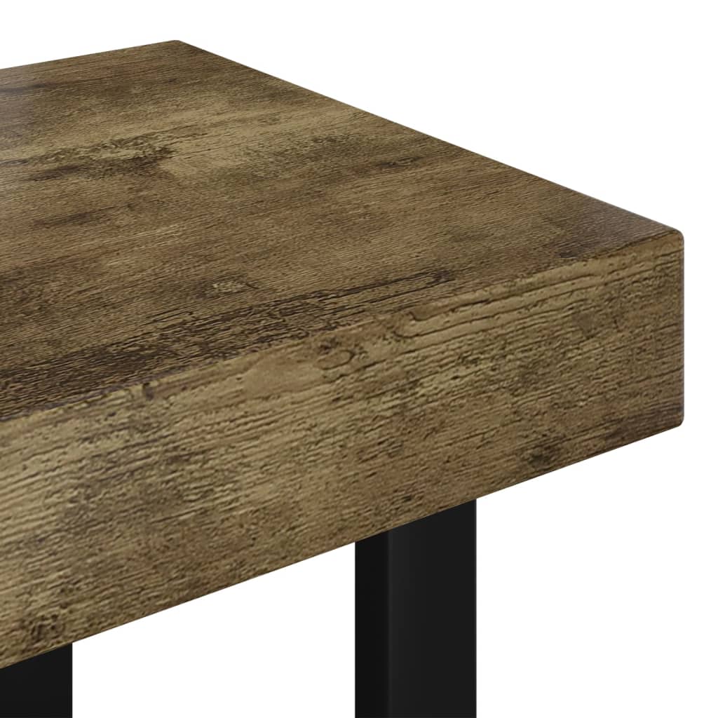 Salontafel 90X45X40 Cm Mdf En Ijzer Donkerbruin En Zwart