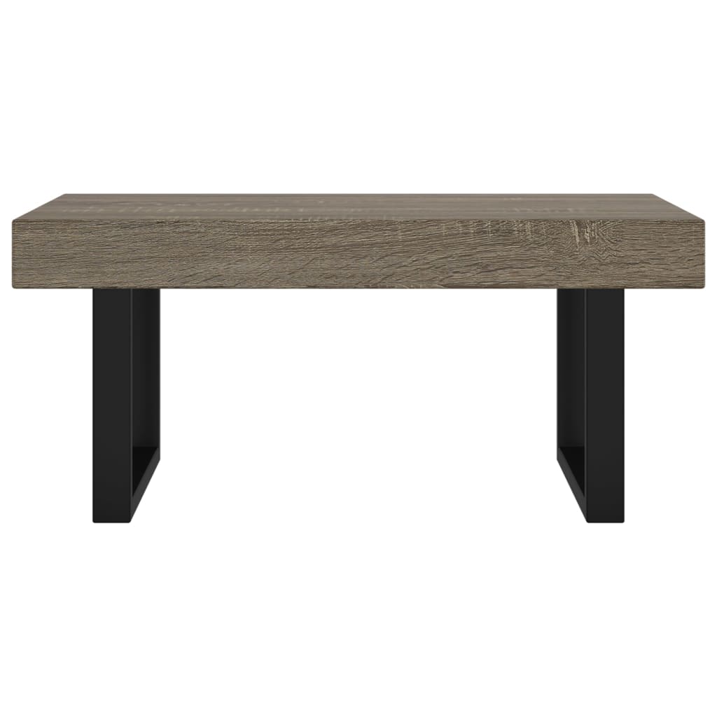 Salontafel 90X45X40 Cm Mdf En Ijzer Grijs En Zwart