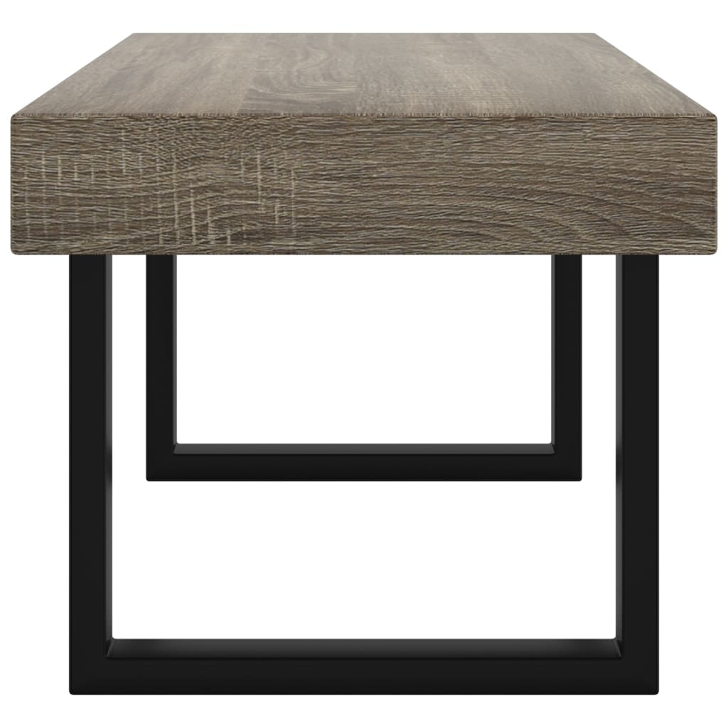 Salontafel 90X45X40 Cm Mdf En Ijzer Grijs En Zwart