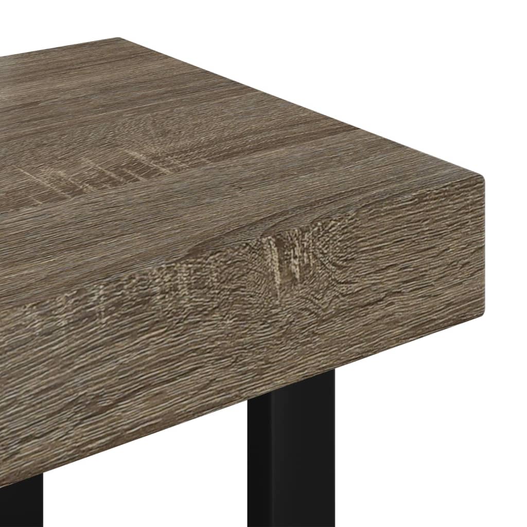 Salontafel 90X45X40 Cm Mdf En Ijzer Grijs En Zwart
