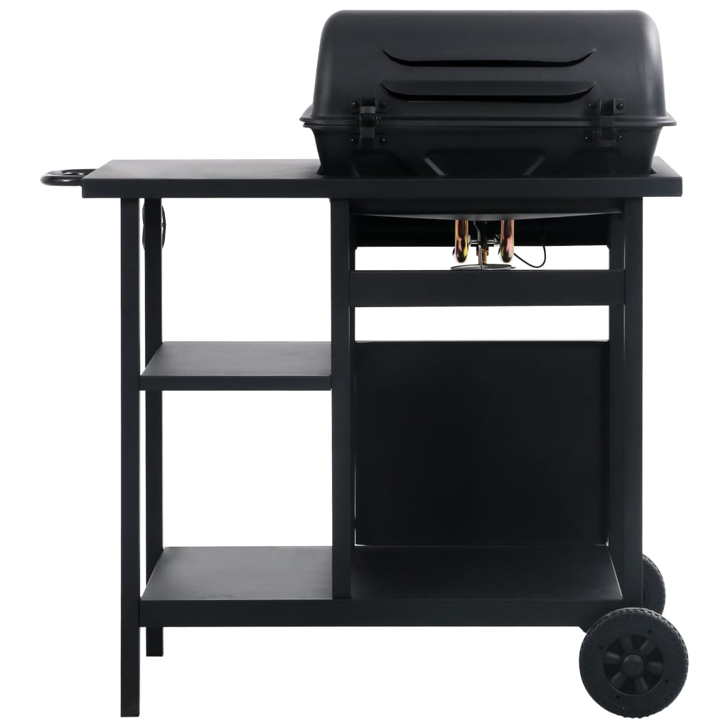 Gasbarbecue Met 3-Laags Zijtafel Zwart