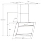 Wandafzuigkap 60 Cm Roestvrij Staal Gehard Glas Zilverkleurig