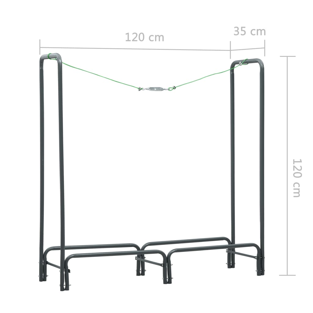 Haardhoutrek 120X35X120 Cm Staal Antraciet