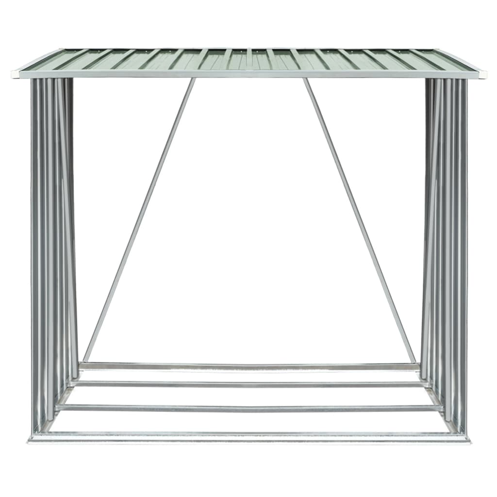 Haardhoutschuur 163X83X154 Cm Gegalvaniseerd Staal Groen