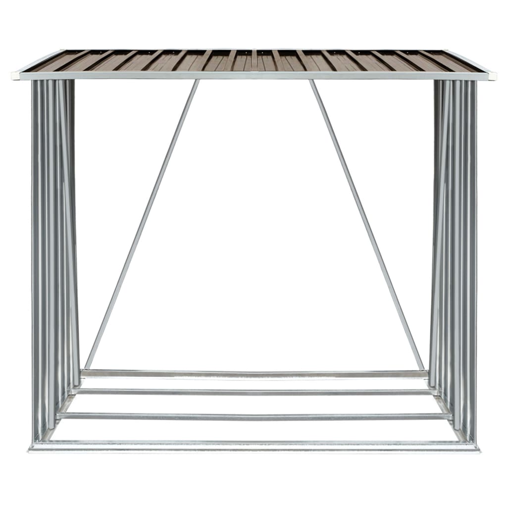 Haardhoutschuur 163X83X154 Cm Gegalvaniseerd Staal Bruin