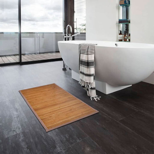 Badmatten 2 St 60X90 Cm Bamboe Bruin