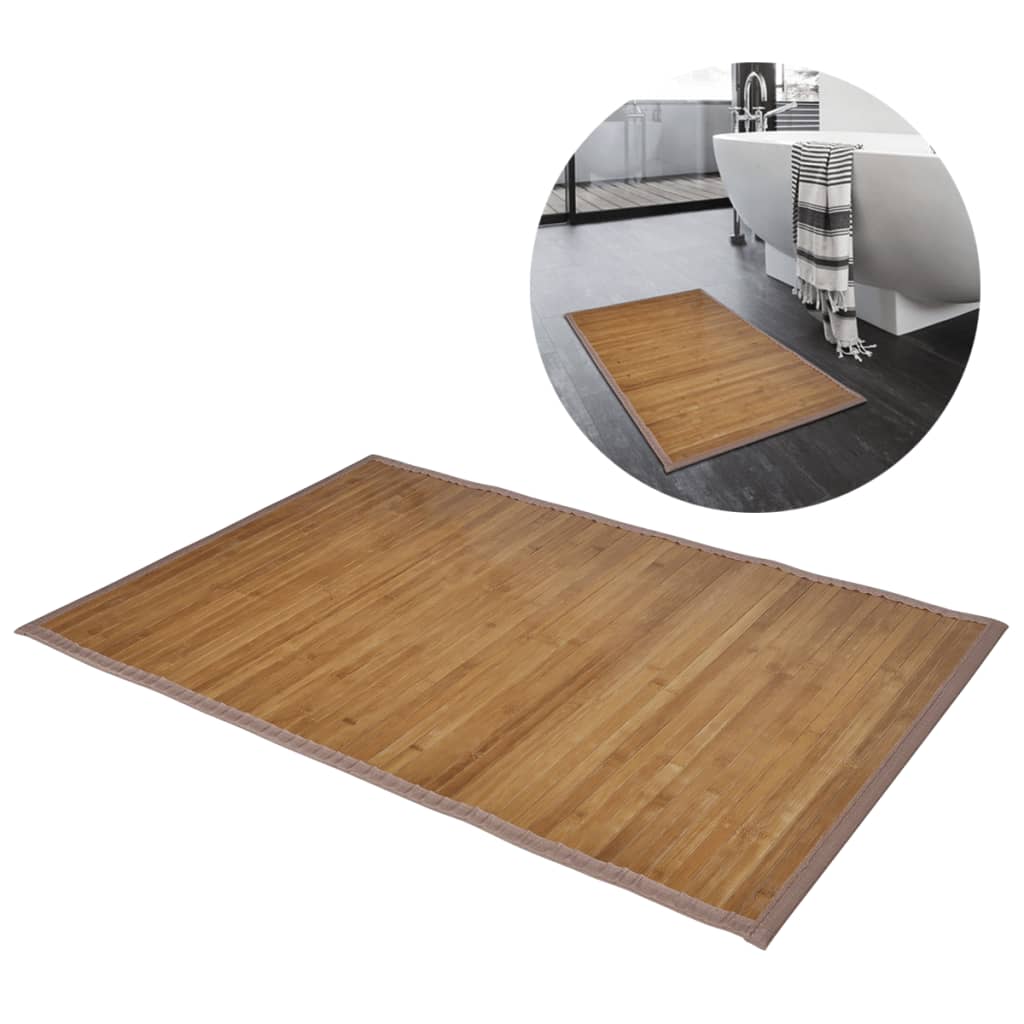 Badmatten 4 St 60X90 Cm Bamboe Bruin