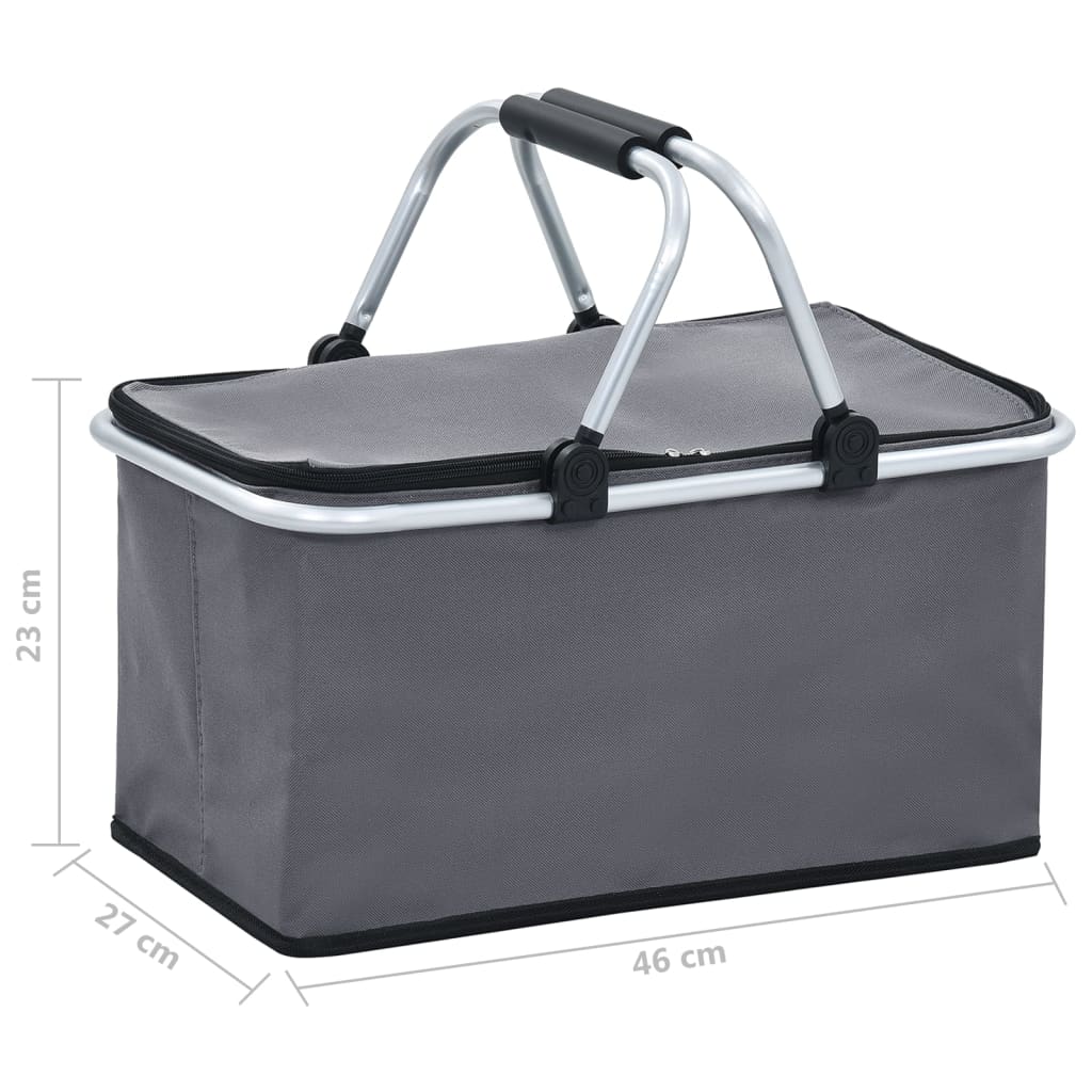 Koeltas Opvouwbaar 46X27X23 Cm Aluminium Grijs
