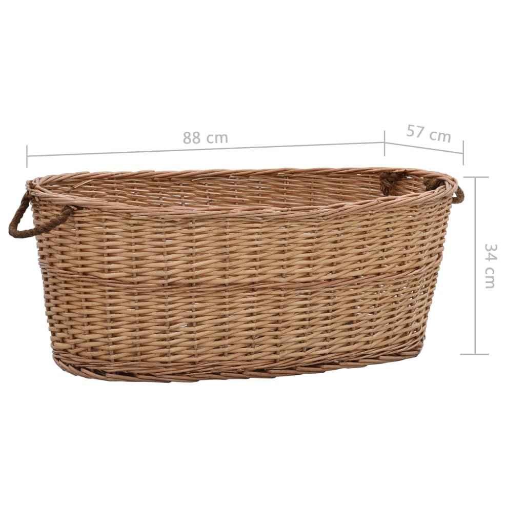 Houtmand Met Handvatten 88X57X34 Cm Natuurlijk Wilgenhout