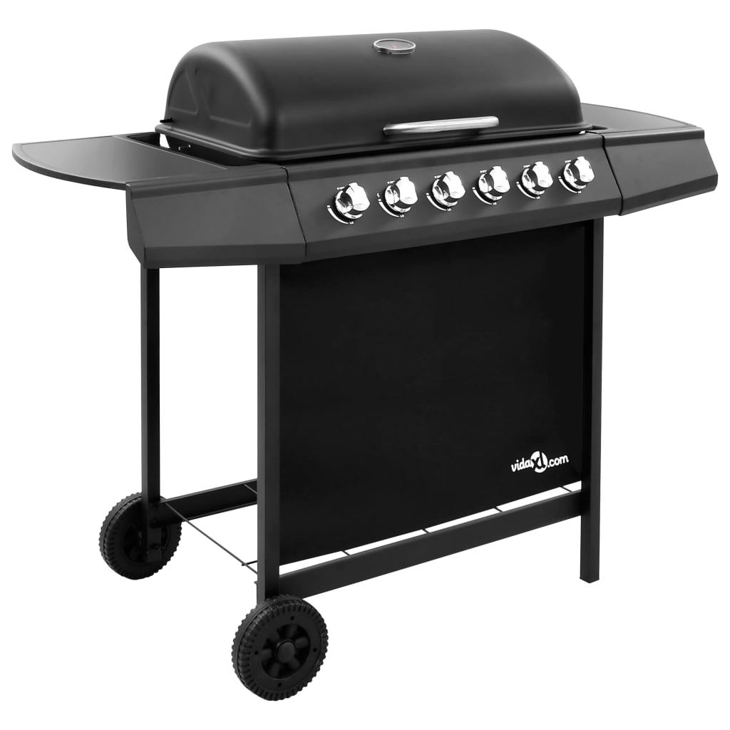 Gasbarbecue Met 6 Branders Zwart