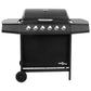 Gasbarbecue Met 6 Branders Zwart