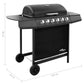 Gasbarbecue Met 6 Branders Zwart