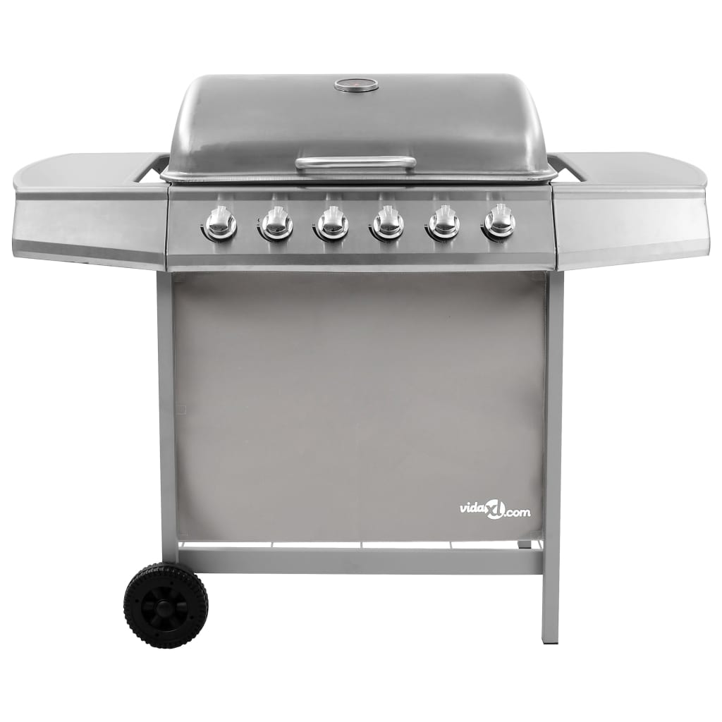 Gasbarbecue Met 6 Branders Zilverkleurig