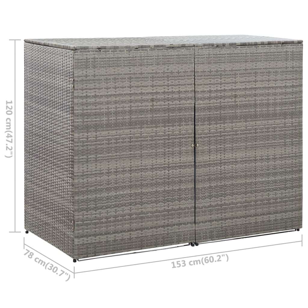 Containerberging Dubbel 153X78X120 Cm Poly Rattan Antraciet