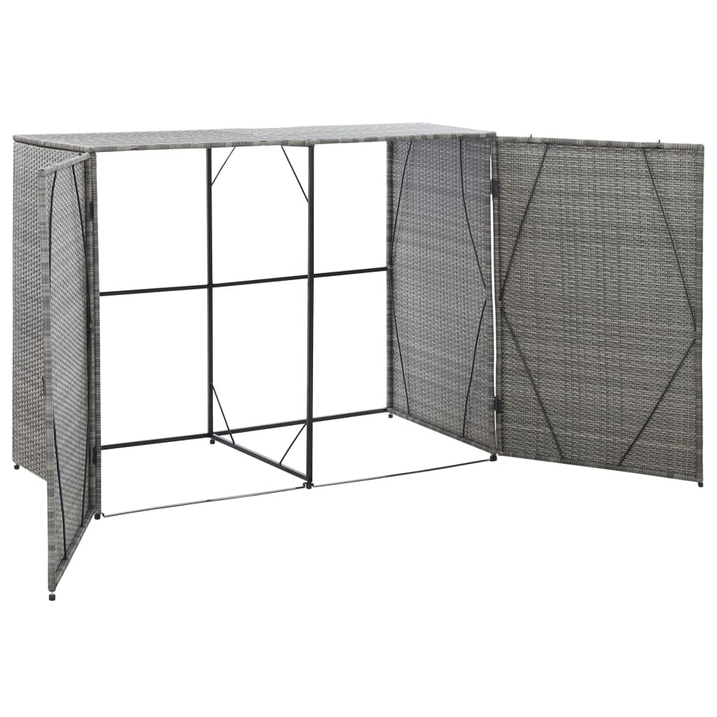 Containerberging Dubbel 153X78X120 Cm Poly Rattan Antraciet