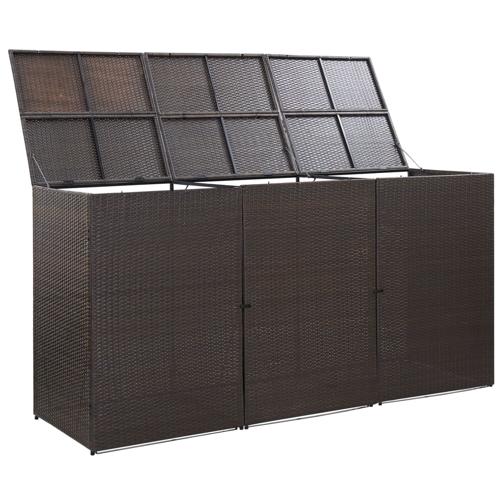 Containerberging Driedubbel 229X78X120 Cm Poly Rattan Bruin
