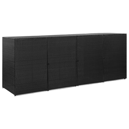 Containerberging Vierdubbel 305X78X120 Cm Poly Rattan Zwart