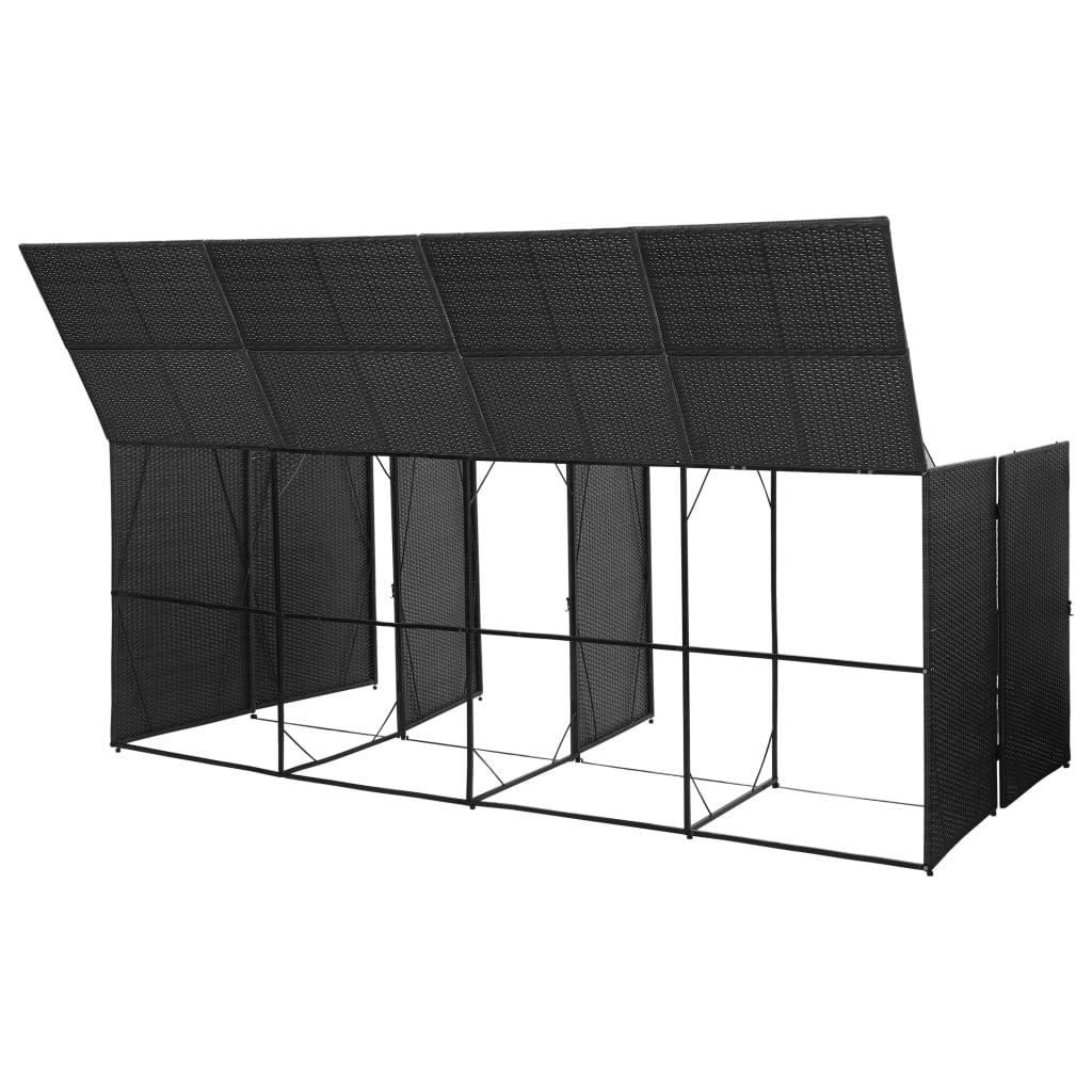Containerberging Vierdubbel 305X78X120 Cm Poly Rattan Zwart