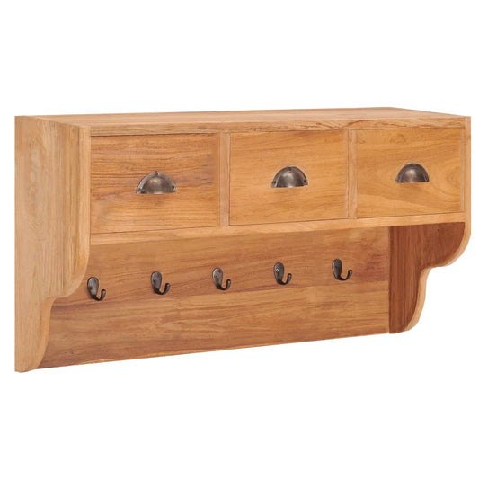 Wandkapstok 80X25X45 Cm Massief Teakhout
