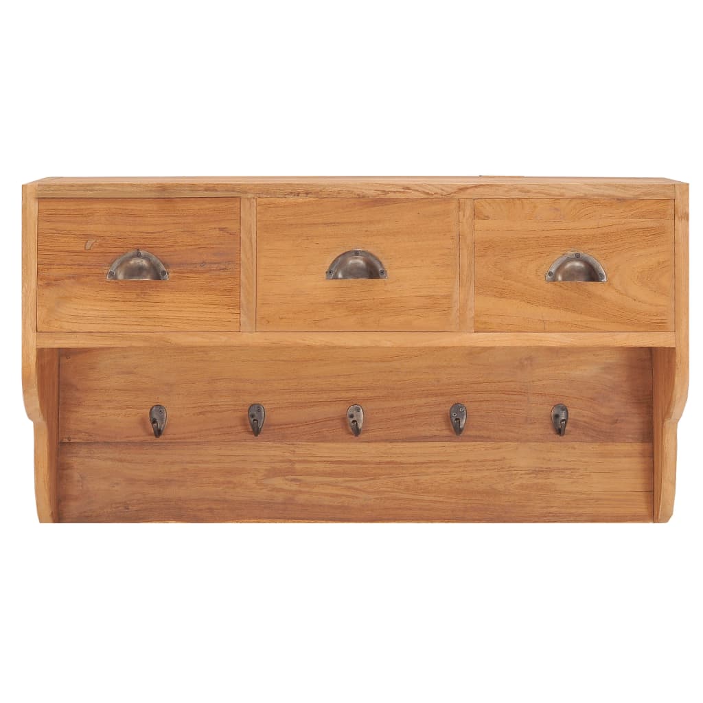 Wandkapstok 80X25X45 Cm Massief Teakhout