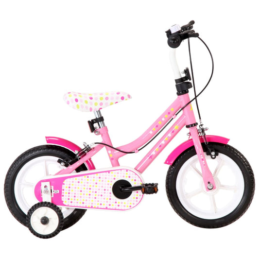 Kinderfiets 12 Inch Wit En Roze