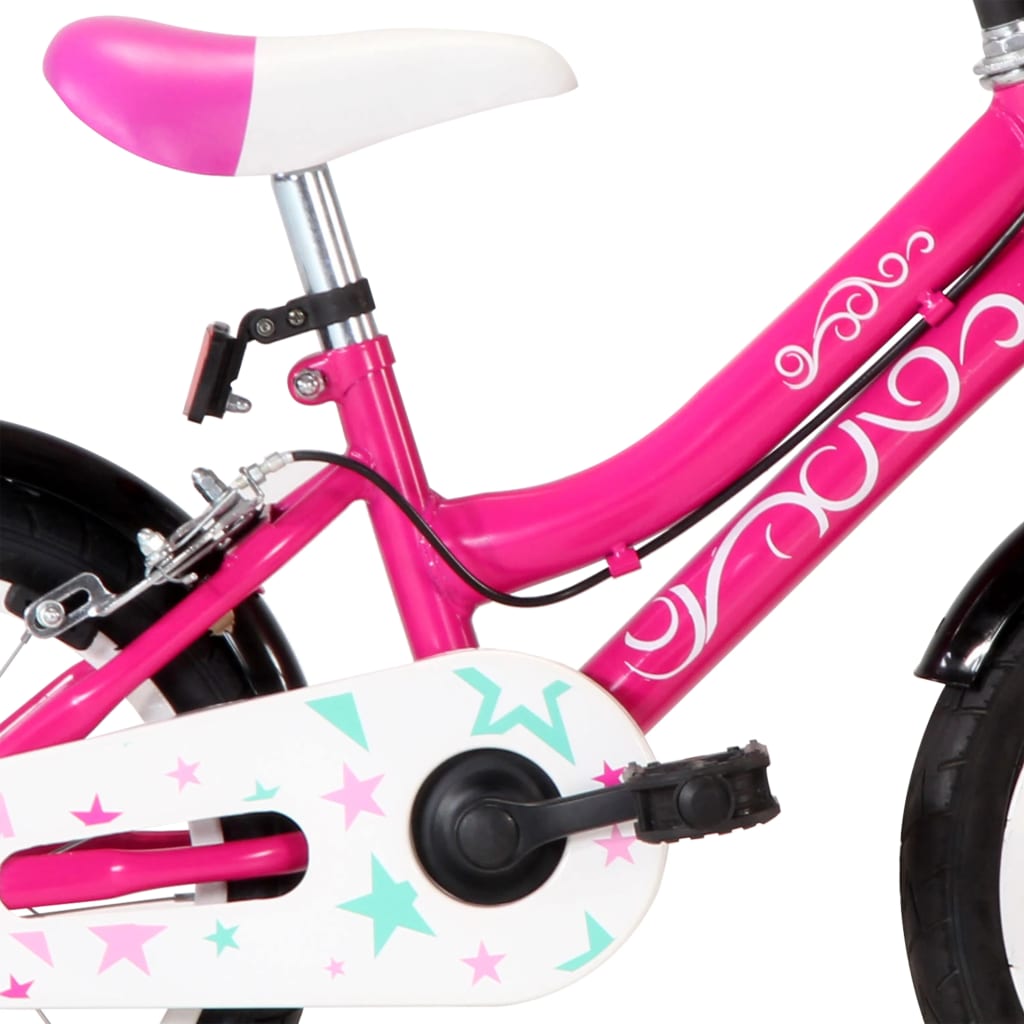 Kinderfiets 14 Inch Zwart En Roze